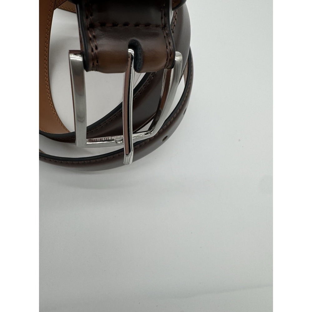 BuckleCraft Men's Burnt Umber Leather Belt Size 36 Brown Dress Casual NWT - Picture 4 of 6